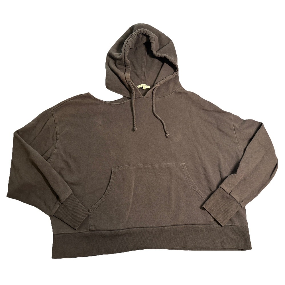 Z Supply Hoodie Women's Charcoal Excellent Cold Shoulder Cutout Pullover Small